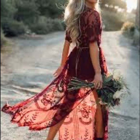 NWT,Gold Label WOW Couture,Wanderlust in Wine, Line w/A Bodysuit/Shaper,Stunning - Picture 3 of 14